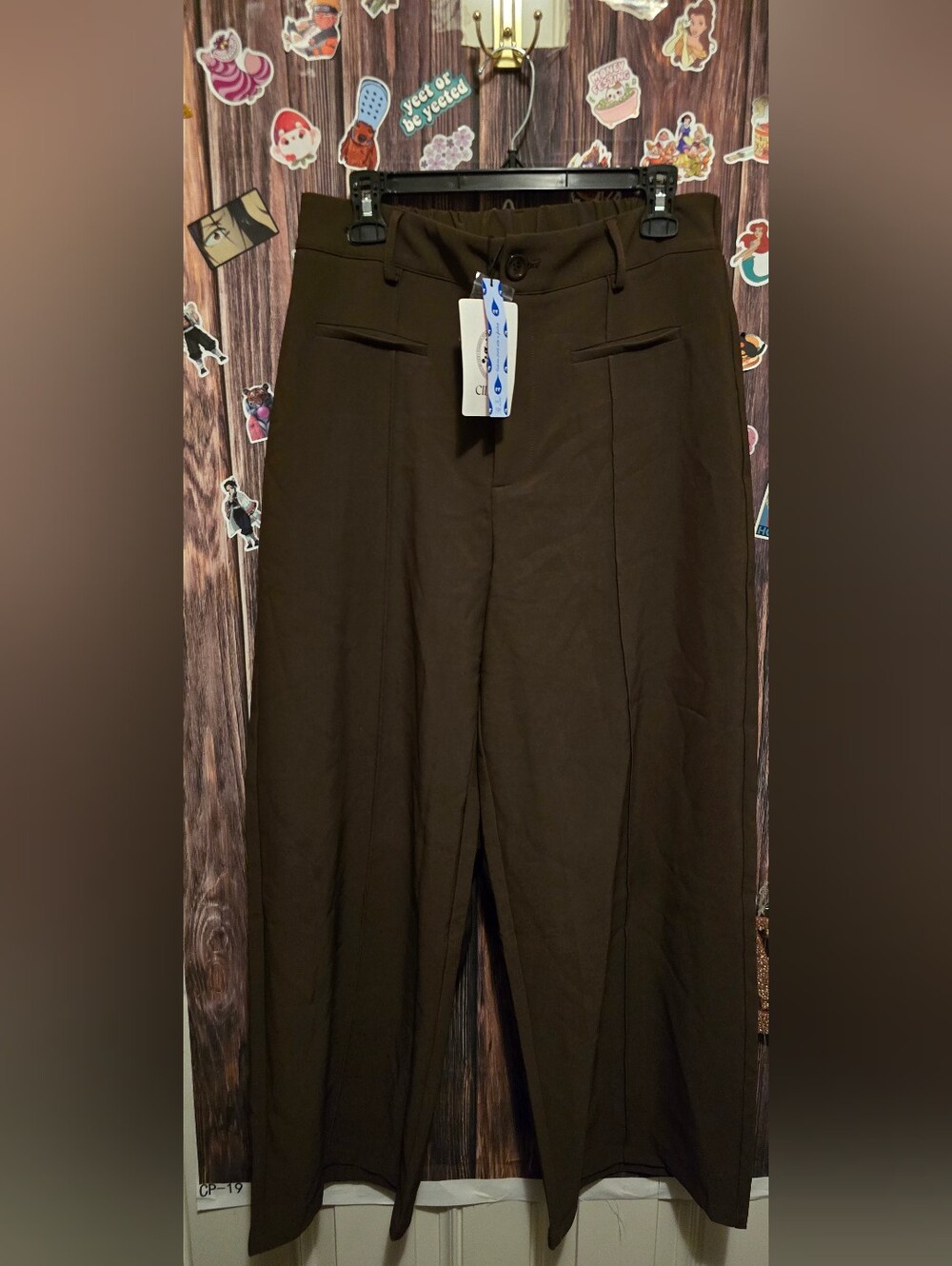 High-Waist Wide Leg Pants - Brown